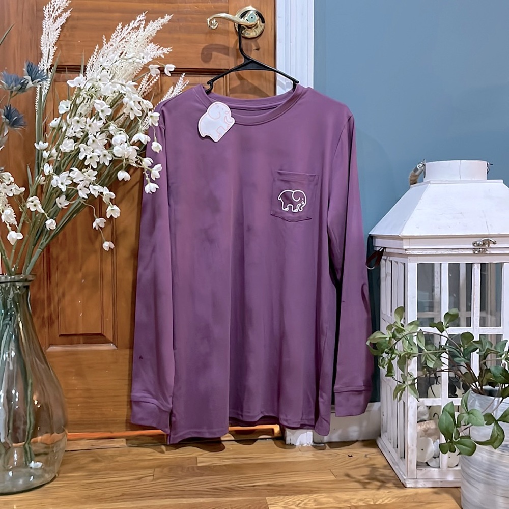 Ivory Ella long sleeve purple t shirt size large. New with tag on